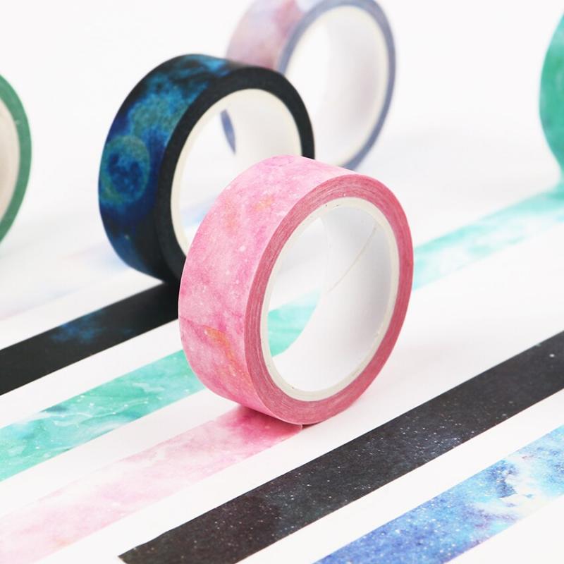 2PCS 1.5cmX8m The Fantastic Dream Color Decorative Washi Tape DIY Scrapbooking Masking Craft Tape