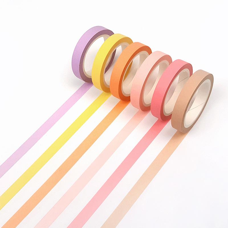 8mm Width Colorful Rainbow Japanese Decorative Scotch Adhesive Tape Masking Washi Tape Diy