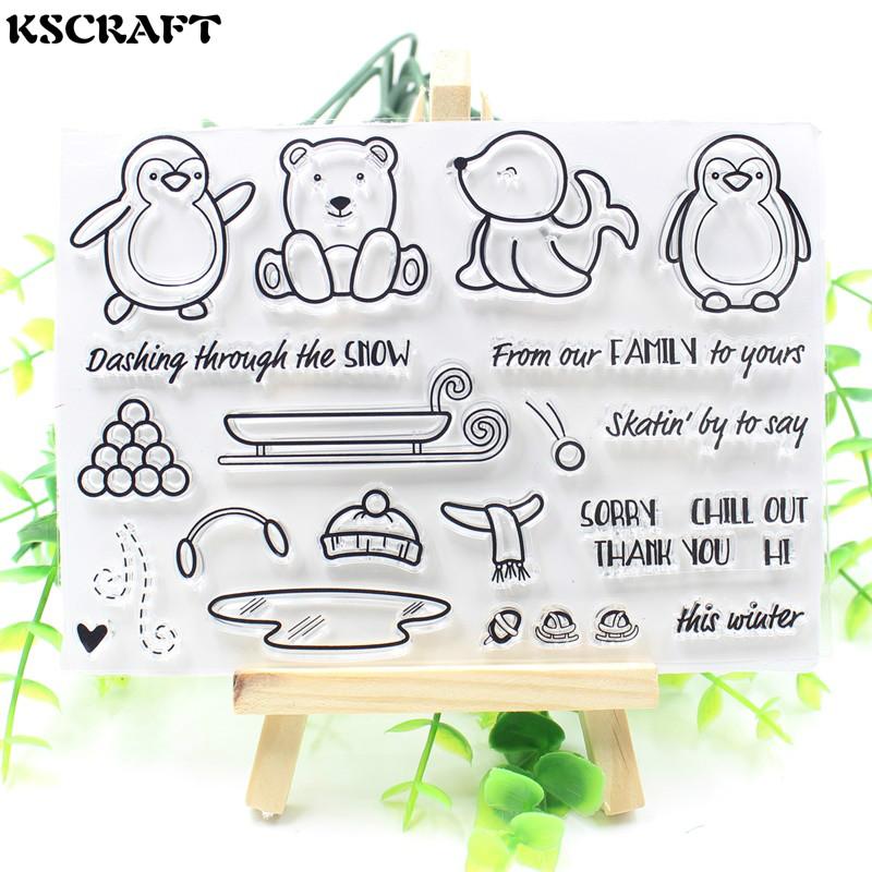 Weggeefactie 34% Korting KSCRAFT Cute Transparent Clear Silicone Stamp Seal for DIY scrapbooking