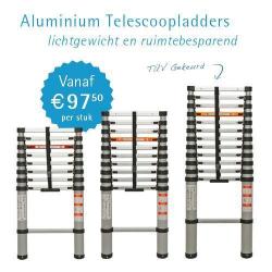 Telescoopladder, Telescoop ladder, Ladder, Aluminium, Trap,