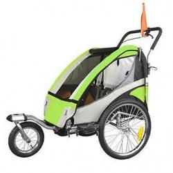 Faster Kinderfietskar voor 2 kinderen met vering groen