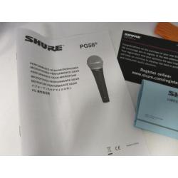 SHURE PG-58 zeer goede zangmicrofoon (nieuwprijs 60 euro)