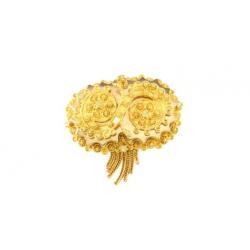 Gouden broche rose en geelgoud 14 krt