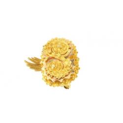 Gouden broche rose en geelgoud 14 krt
