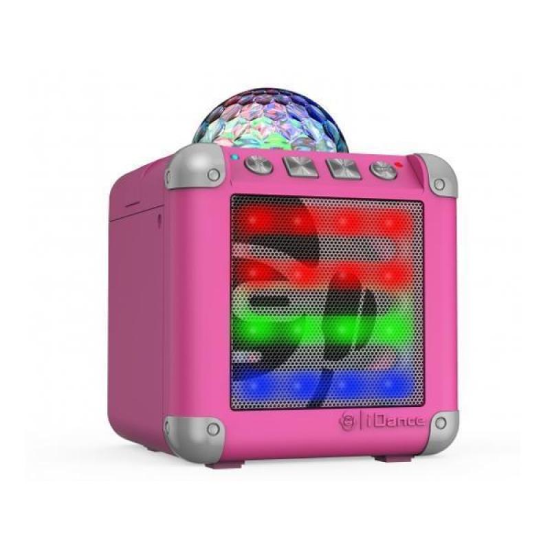 DJ Stunter | iDance Mini Cube 3 roze bluetooth speaker