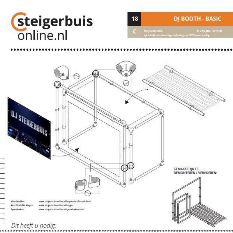 Zelf DJ Booth Maken - Aluminium Steigerbuis - Bestel Online