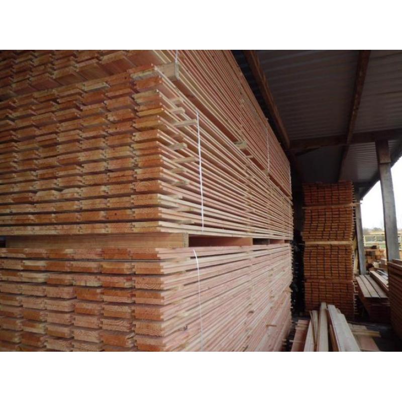 Douglas dakplanken,1/2 hout-verbinding 20x130mm en 22x185mm