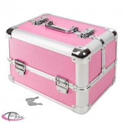 Cosmetica koffer make-up beautycase hardcase roze 401069