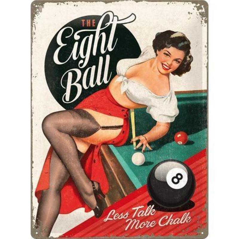 Eight ball pool biljart reclamebord van metaal vaderdagtip