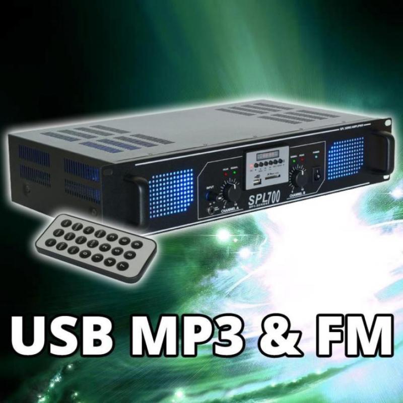 DJ PA Versterker 2 x 300W USB/MP3/FM Tuner *Gratis in huis!*