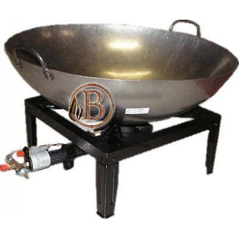 Buiten frituren of wokken? Complete sets grote brander & pan