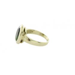 Gouden ring met groene toermalijn 14 krt
