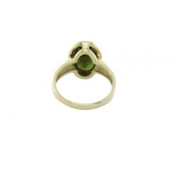 Gouden ring met groene toermalijn 14 krt