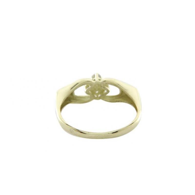 Gouden art deco ring met diamant 14 krt