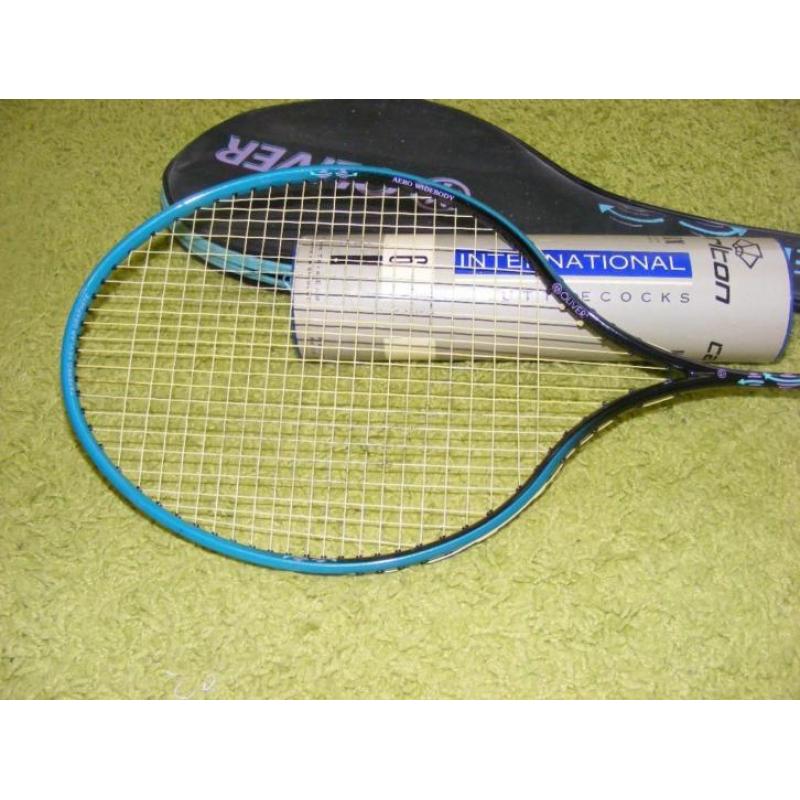 leuk Oliver Badminton racket met hoes