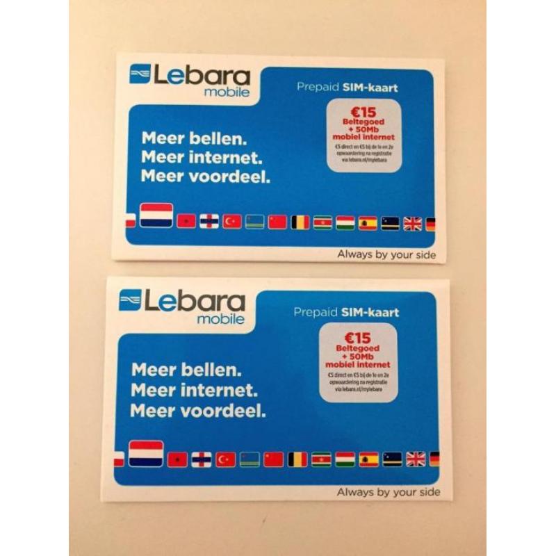 Lebara Mobile Prepaid SIM-kaart (2 stuks)