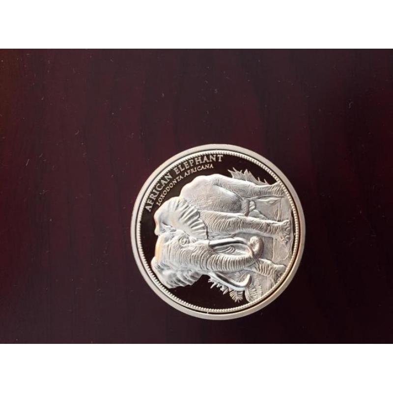 zilveren munt panda olifant