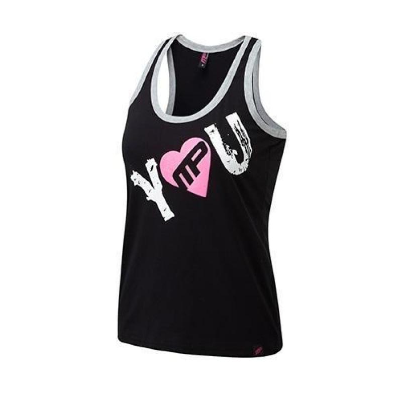 MusclePharm Sportswear Womens I Heart You Tank Top Black-...