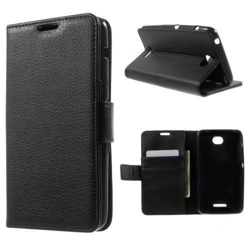 Litchi wallet hoesje Sony Xperia E4g zwart