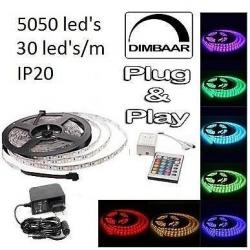 led strip 1 meter compleet set RGB kleuren 30 LED/m sets