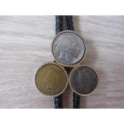3 oude amerikaanse munten in een ketting, 1902/1935/1936