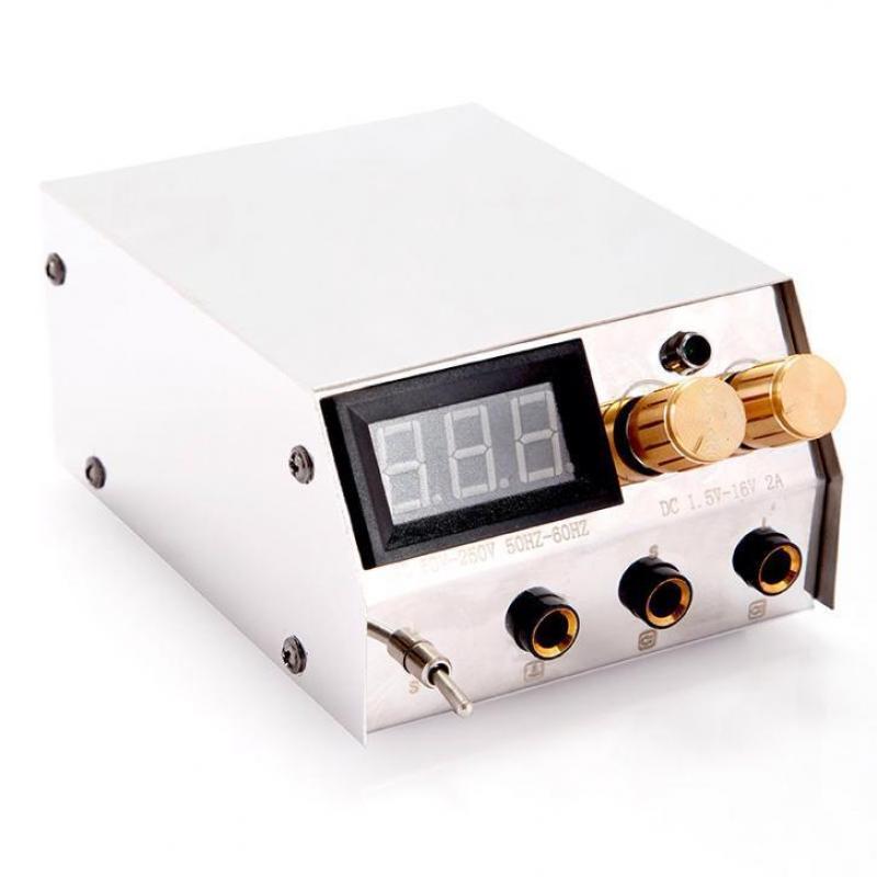 Stainless Steel Dual Digital LCD Tattoo Power Supply