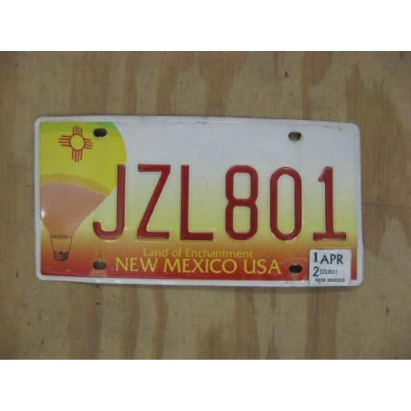 Kentekenplaat licenseplate New Mexico Balloon no. 1 USA