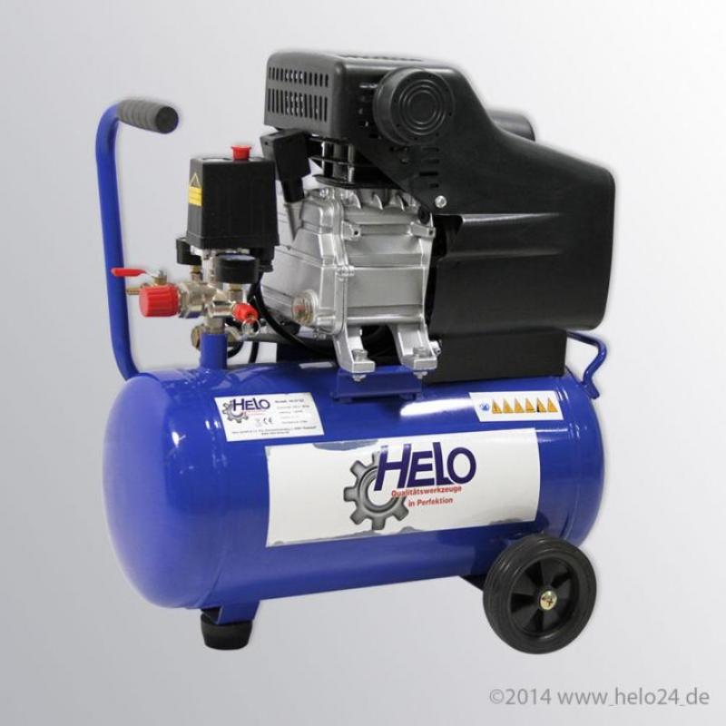 Helo24 Luchtcompressor 25L, 8 bar, 1,5 KW = 2,0 PK, 230V