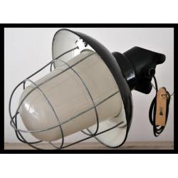 Industriele lamp wandmodel, zwart emaille lamp korflampen