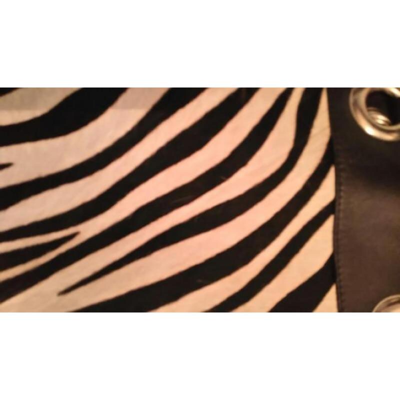 Leren Tas met vacht zebraprint