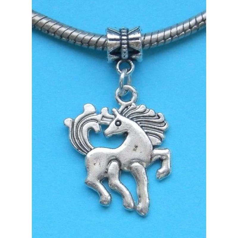 Paard bangle, Tibet zilver, model H, past op armband