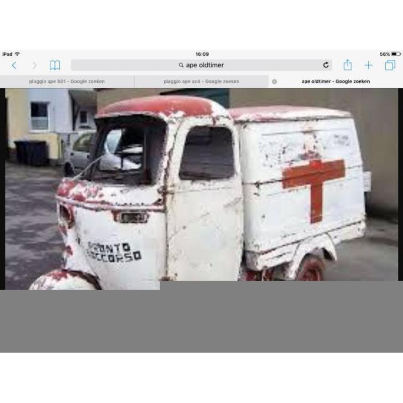 Gezocht Vespacar tuktuk verkoopwagen piaggio