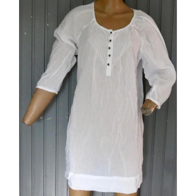 Zara basic witte blouse overhemd jurk maat M maat 38