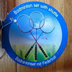 badminton set 2 rackets en 1 shuttle blauw of rood