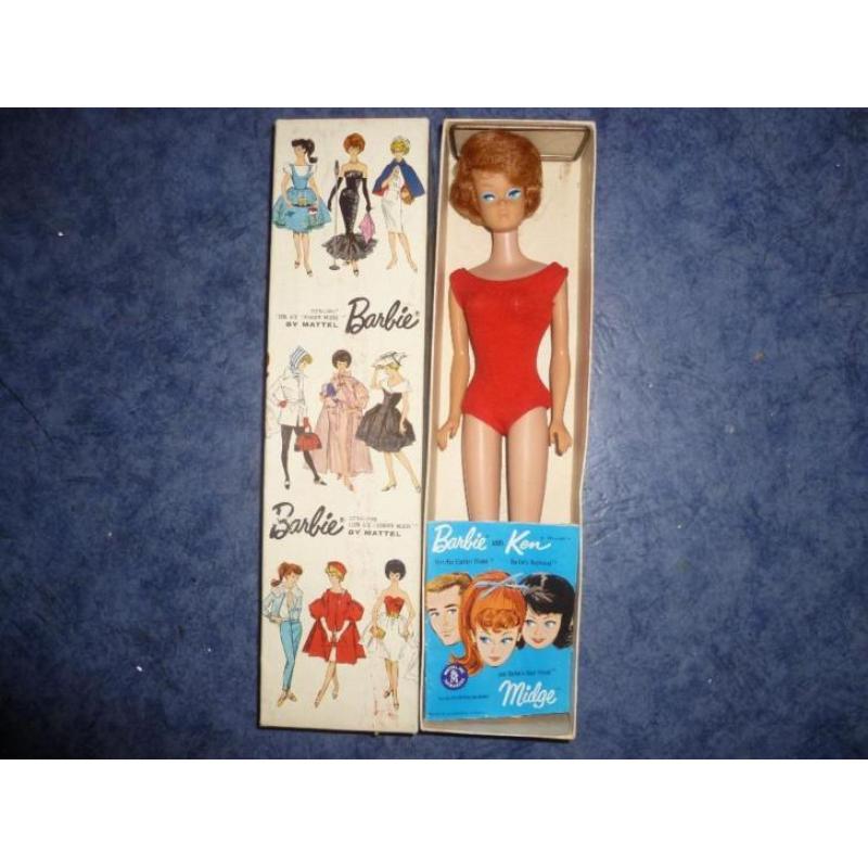 Vintage barbie met zijscheiding in doos mattel japan