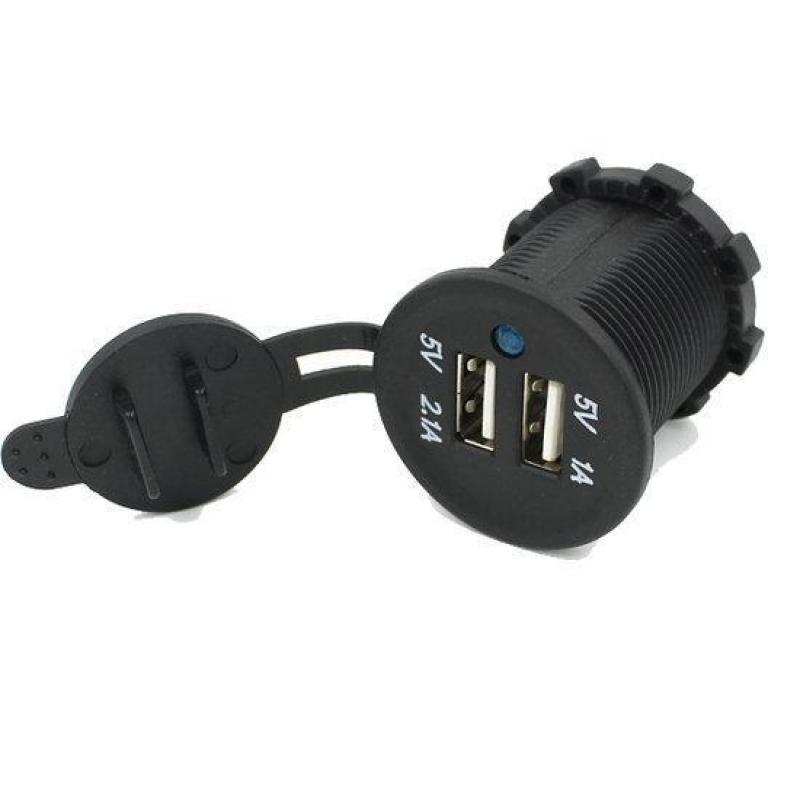 Dual 12V USB Adapter For Motorbike Auto Without Stator