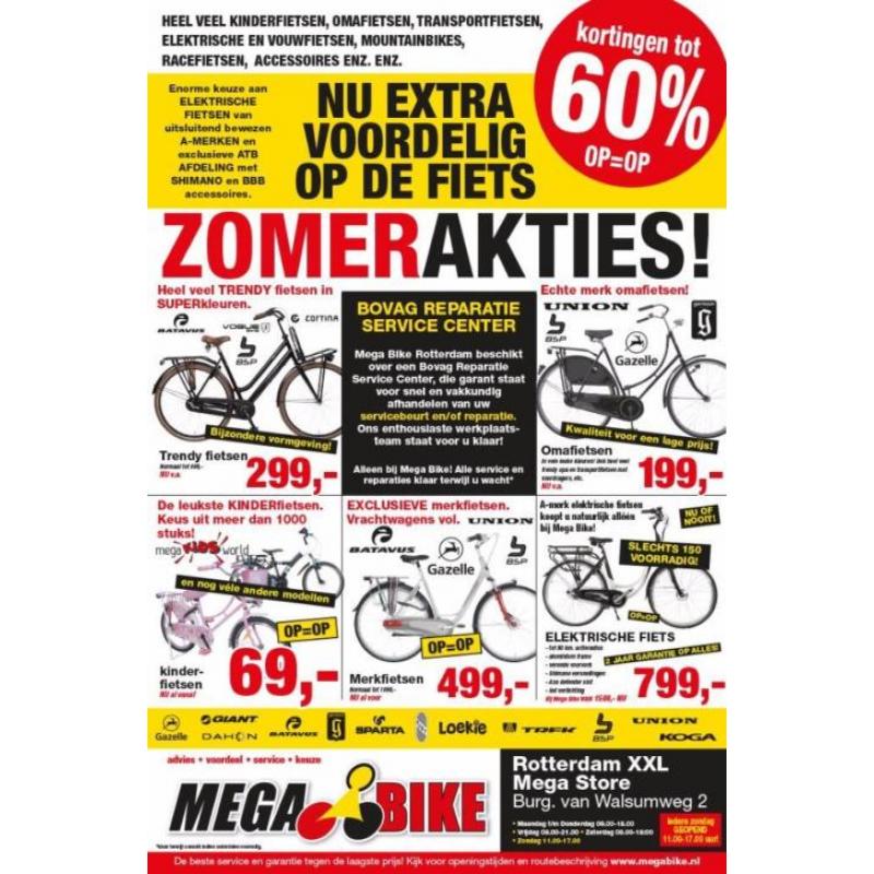 Mega Bike, ZOMER AKTIE-show! AKTIES & KORTINGEN!!!!