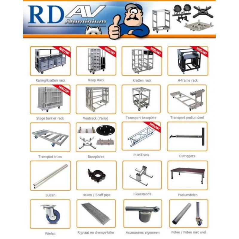 RDAV -Aluminium Racks ,Truss , Poten , Wielen ETC , ETC :