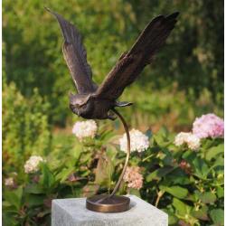 bronzen beeld / UIL / Vliegende uil op voet