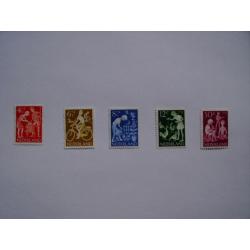 NVPH 779-783 Kinderzegels zonder gom met plakkersspoor 1962