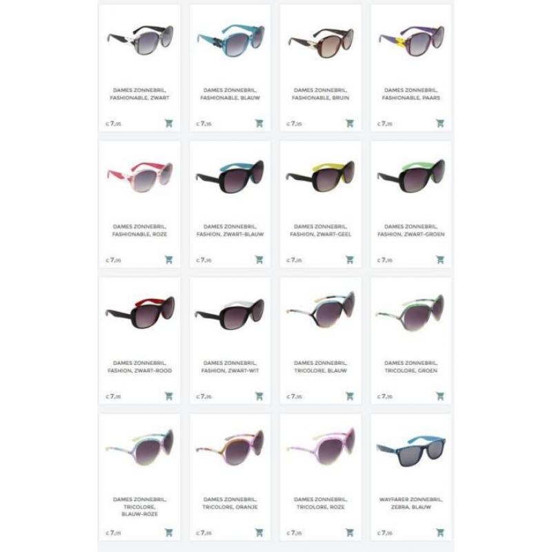 Dames zonnebrillen, Meer dan 250 modellen, Vanaf €7,95