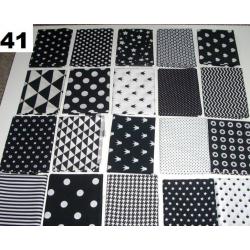 nr.41 - 20 verschillende lapjes zwart wit 25 x 35 cm quilt