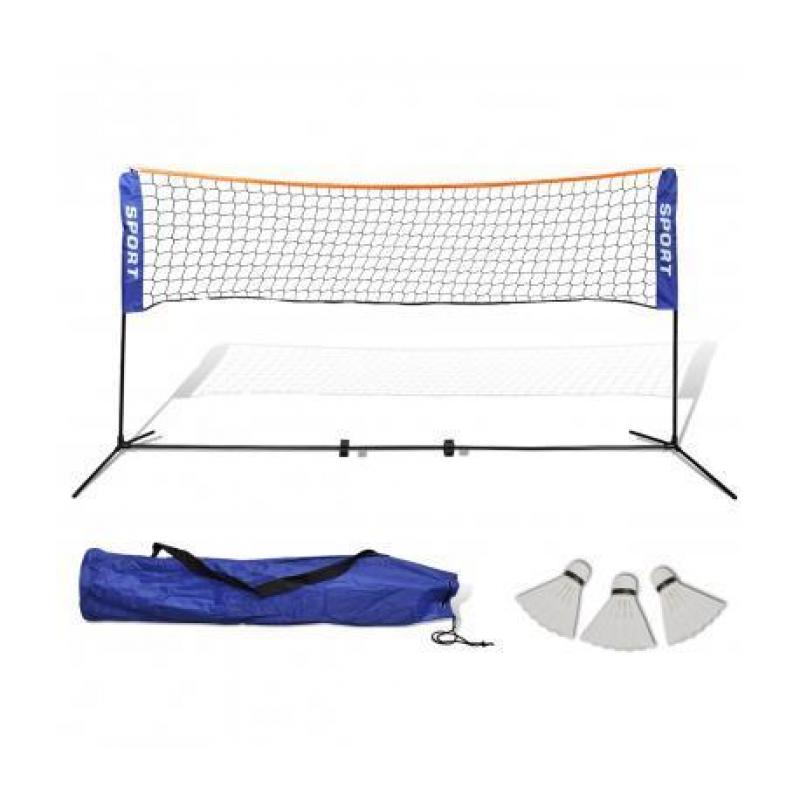 Badminton/volleybalnet 300 x 155 cm + toebehoren