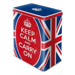 Keep calm and carry on bewaarblik 20 cm - Koektrommels