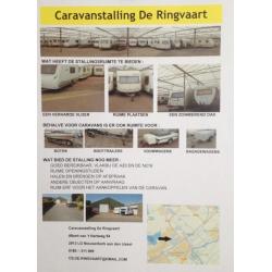Caravanstalling; Overdekt, Verharde vloer, Zonwerend dak