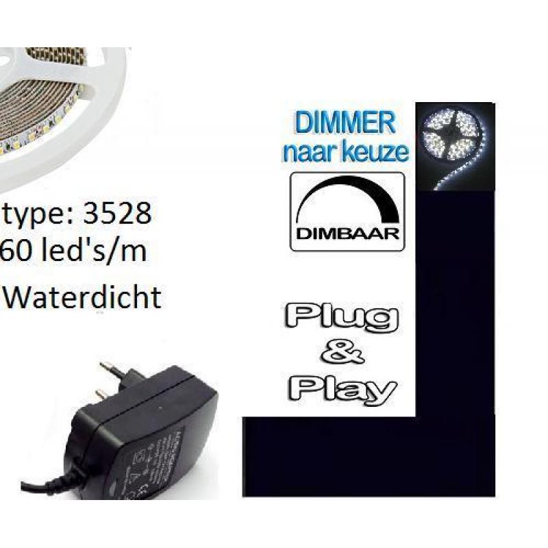 Led strips 5 meter IP65 waterdicht wit kleur ledtjes lampen