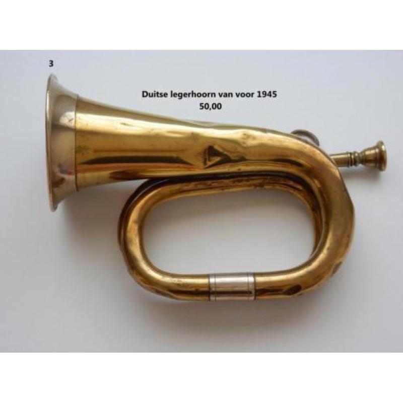 Duitse infanterie hoorn (trompet. Klaroen signaalhoorn)