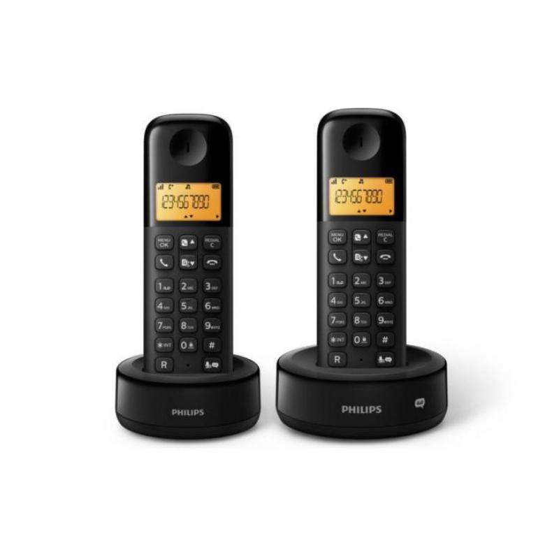 Philips D1352 - Duo DECT telefoon - Zwart (Vaste telefonie)