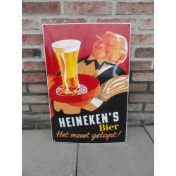 Emaille reclamebord Heineken bier / zware kwaliteit