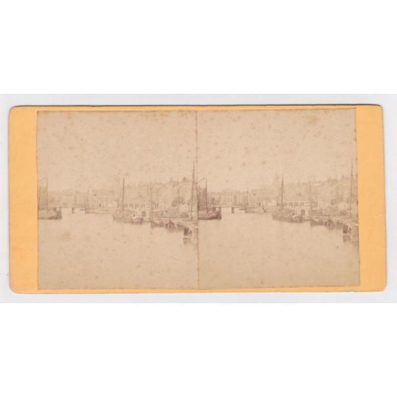 Oude stereofoto van Amsterdam - Het Water - 1873